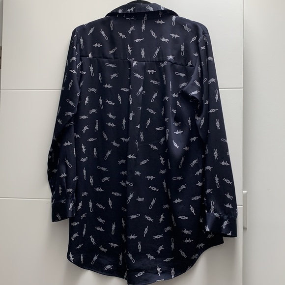 Zara Nautical Silk Like Blouse - Picture 4 of 4